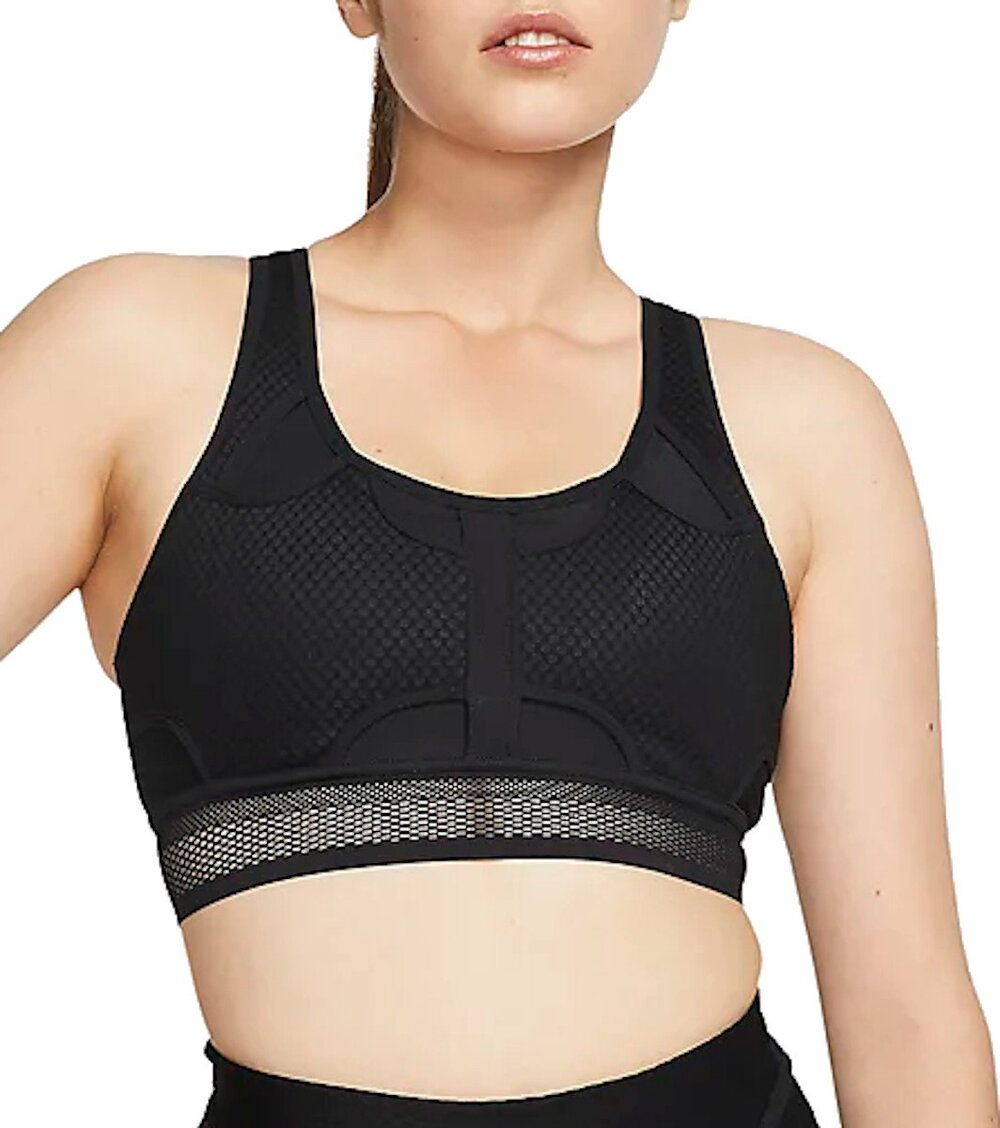 Nike Womens Swoosh Ultrabreathable Athletic Black Sports Bra Size Medium
